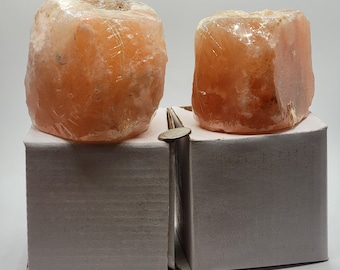 Set of (2) Himalayan Salt Tea Light Candle Holders Gifts for Him Her Mother Father Best Friend Christmas Stocking Stuffers