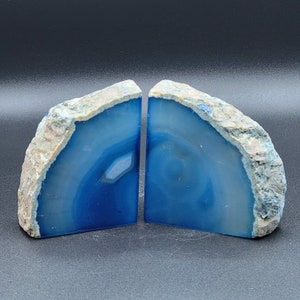 Natural Agate Bookends Blue Mothers Day Gift for Mom