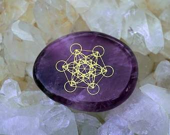 Amethyst Metatron's Cube Pocket Palm Bra Stone Gift for Best Friend Mother Sister