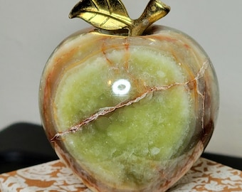 Natural Onyx APPLE - Teacher Gift Nature Lover
