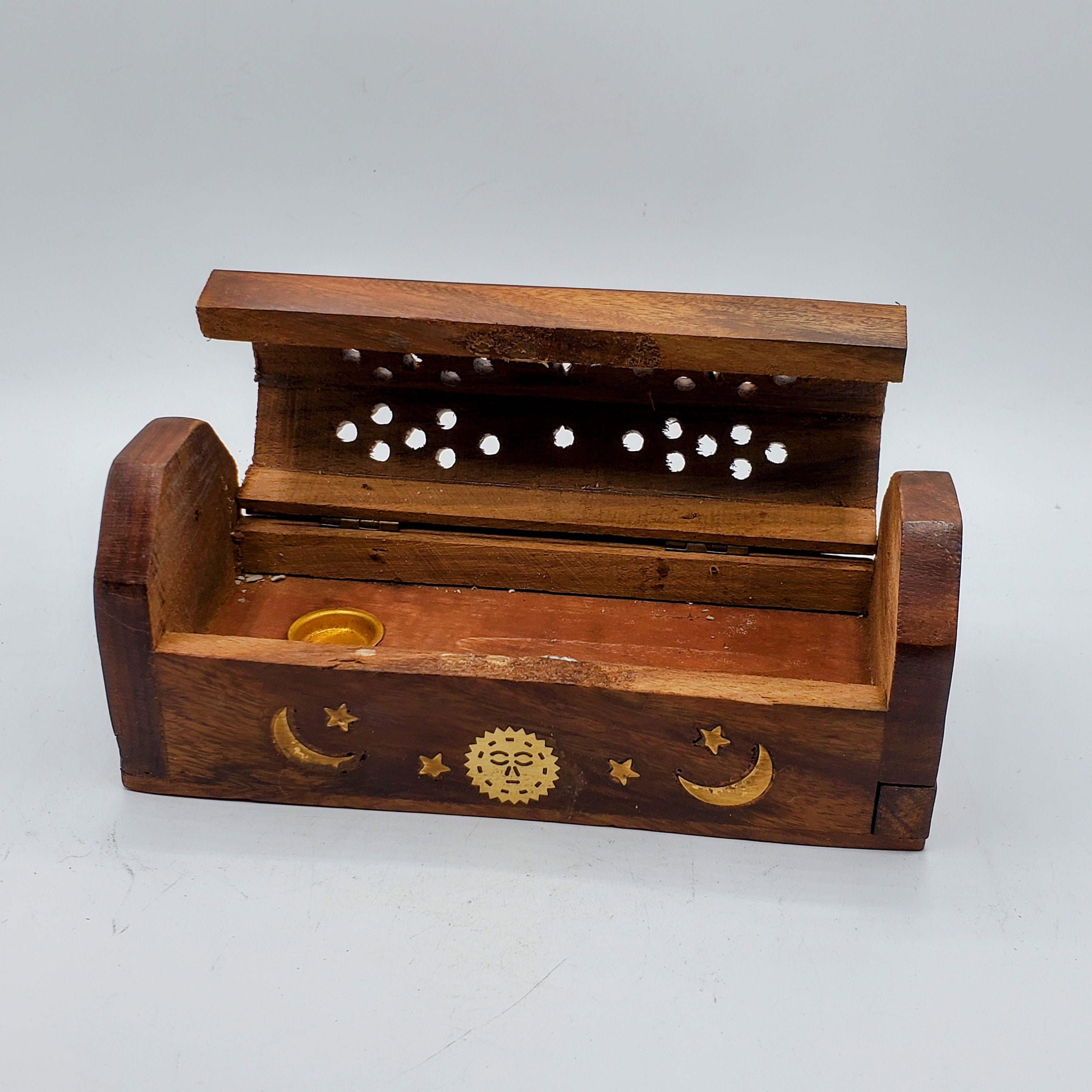 6 Mini Coffin Incense Burners Sticks and Cones BONUS, Stars & Moon