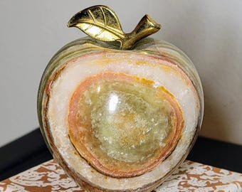 Natural Onyx APPLE - Teacher Gift Nature Lover