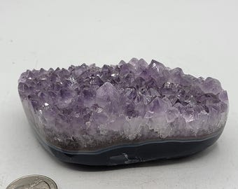 Amethyst Cluster Flat Bottom Shelf Sitter with points Gifts for Him Her Mother Father Best Friend Birthday
