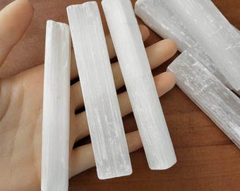 Set of 10 Raw Selenite Wands - Great for Griding Meditation Gift for Best Friend Mom Guy Gift