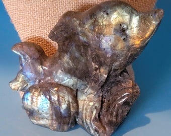 Labradorite Dolphin Carving