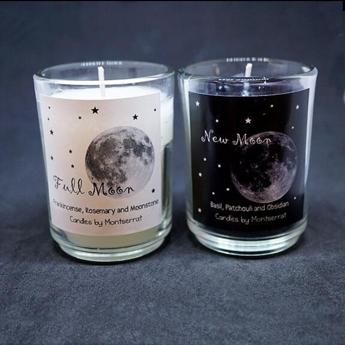Set of 2 Moon Ritual Candles Wiccan Pagan Spells Rituals Etsy