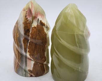 Set of (2) Onyx Ice Cream Flames Spirals Gifts for Him Her Mother Father Best Friend Birthday