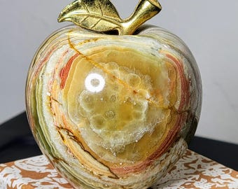 Natural Onyx APPLE - Teacher Gift Nature Lover