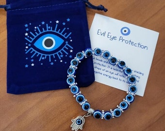 Evil Eye Protection Bracelets Hamsa Hand Birthday Gift for Him for Best Friend Wiccan Pagan