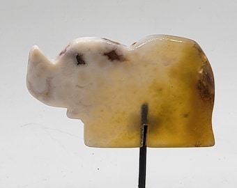 Natural Agate Elephant on Iron Base Gift for Her Him Best Friend