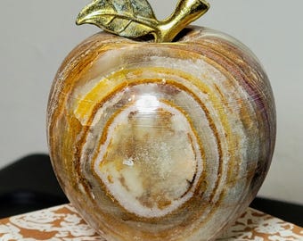 Natural Onyx APPLE - Teacher Gift Nature Lover