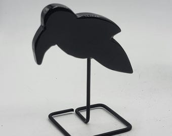 Black Agate Black BIRD on Iron Base Gift for Her Him Best Friend