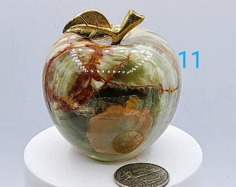 Onyx Apple Sculpture Handcrafted Elegant Fruit Carving for Home Decor & Collectibles Gift for Teachers Graduation