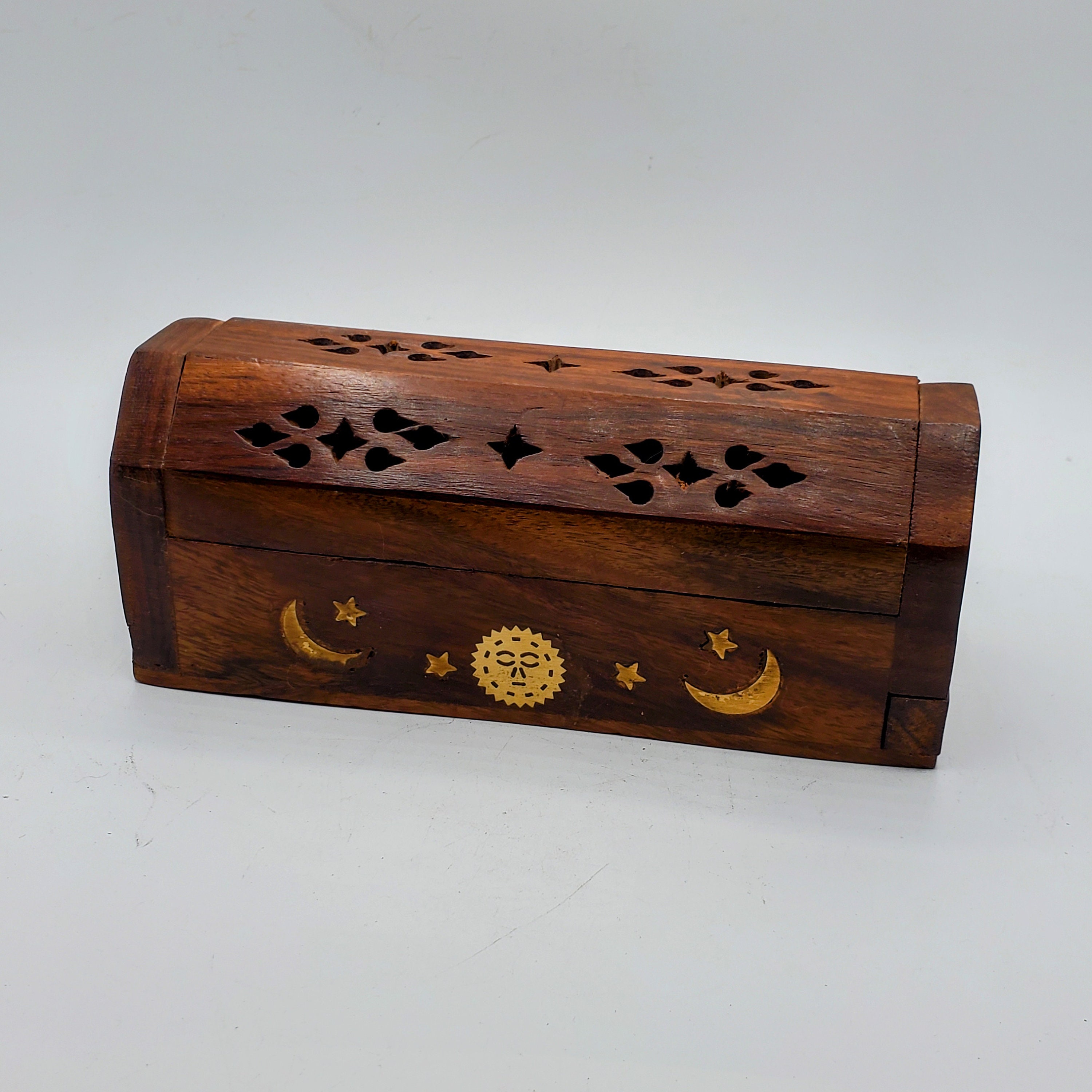 6 Mini Coffin Incense Burners Sticks and Cones BONUS, Stars & Moon