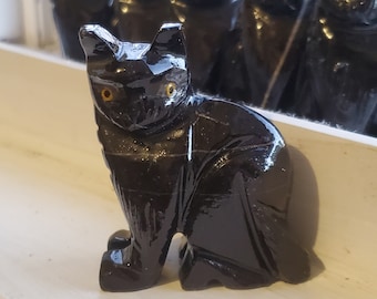 BLACK CATS! Carved, Black Onyx, Home Decor, Wiccan, Pagan, Mystical, Good Luck