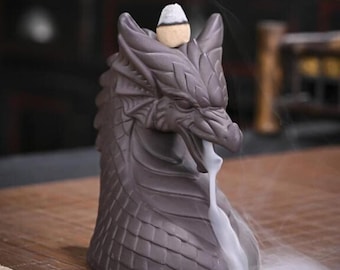 Dragon Back Flow Incense Burner W/Cones Medieval Home Decor Wiccan Pagan Aromatherapy