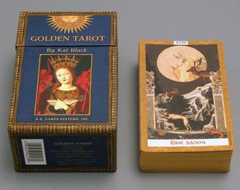 Golden Tarot Deck and Book by Kat Black