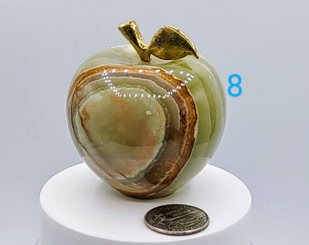 Onyx Apple Sculpture Handcrafted Elegant Fruit Carving for Home Decor & Collectibles Gift for Teachers Graduation