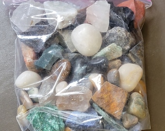 3 Pound Bags of Mixed Tumbles and Raw Stones! Flower Planters, Birthday Gifts, Arts and Crafts, Rocks Minerals