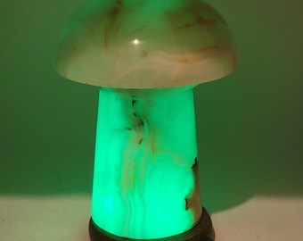 Green Onyx MUSHROOM LAMP Color Changing Christmas Gift Him Her Brother Sister Best Friend Stocking Stuffers