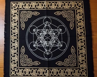 Metatron's Cube Altar Cloth, Wiccan, Pagan, Wicca, Spells, Rituals