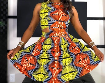 Robe courte extensible africaine / Robe de mariée africaine / Dashiki pour femmes / Kente / Ankara / Vêtements africains / Imprimé africain / Robe de mode africaine