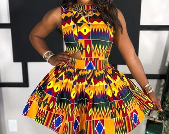 African Short stretchy dress/ African Wedding dress /Women's Dashiki/ Kente/ Ankara/ African Clothing/  African print/ African fashion Dress