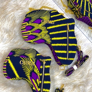 Africa Map shaped Ankara backpack with zippers/ African Kente Print Fabric backpack/ Convertible Shoulder Bag / Backpack / Handbag /Bag