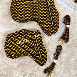 Africa Map shaped Ankara backpack with zippers/ African Kente Print Fabric backpack/ Convertible Shoulder Bag / Backpack / Handbag /Bag