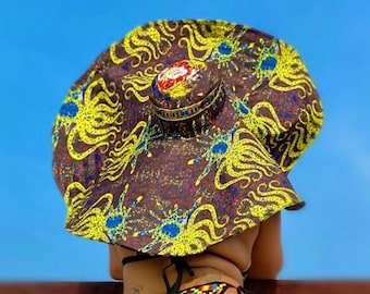 Ankara Oversized sun hat / summer hat/ Giant Ankara hat / Big Floppy Hat/ Ankara Sun Visor / Wide Brim Beach Hats For Women /Headwrap Visor