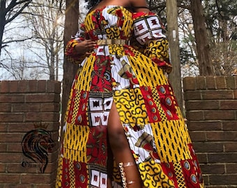 African Wedding dress /Women's Dashiki/ Kente/ Ankara/ African print/ African Clothing/ Africa ladies/ African fashion Dress/ Prom Dress