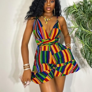 African Short Infinity Romper/shorts/ African Wedding dress/Women's Dashiki/ Kente/ Ankara/ African Clothing/ African print bridesmaid dress