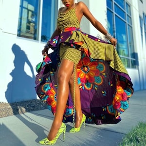 Ankara High Low Skirt Etsy