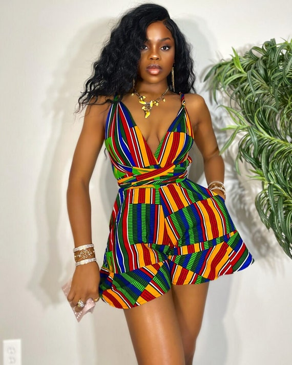 African Short Infinity Romper/shorts/ African Wedding Dress/women's  Dashiki/ Kente/ Ankara/ African Clothing/ African Print Bridesmaid Dress 