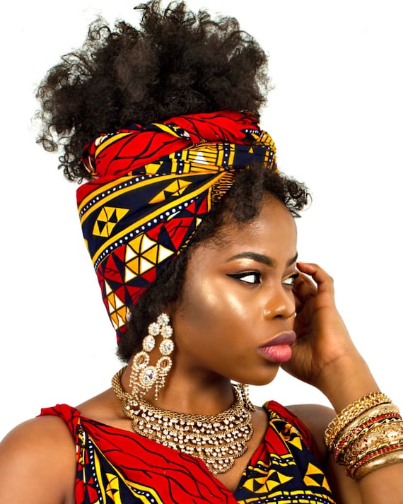 Handmade African Print Ankara Headwrap Dele Ankara Head Wrap: Handmade African Print Cotton  main image 4