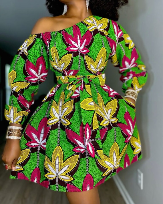 Robe courte extensible africaine Robe de mariee africaine Dashiki pour femmes Kente Ankara Vetements africains Imprime africain Robe de mode africaine Etsy France