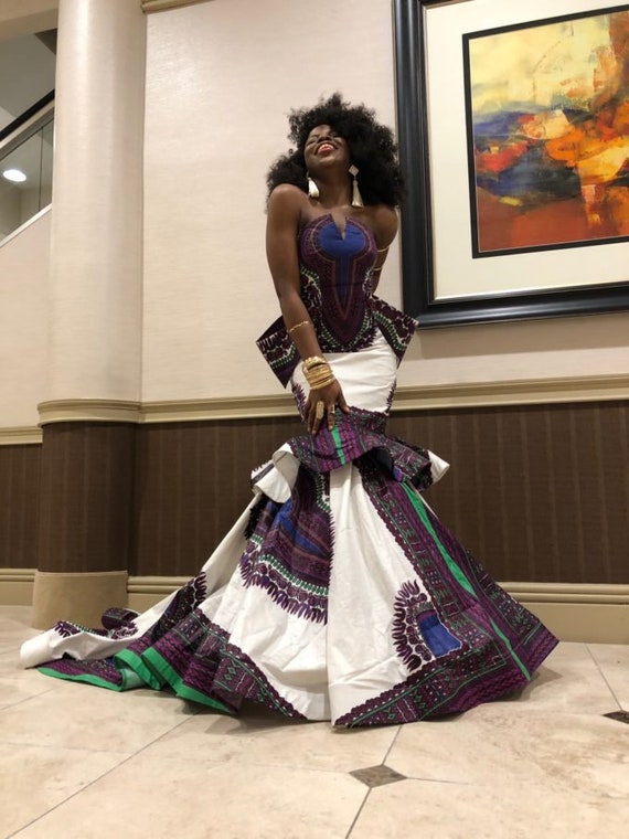 African Wedding Dress /women's Dashiki/ Kente/ Ankara/ African
