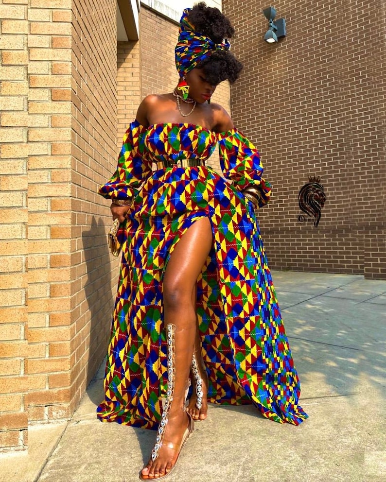 African Wedding dress /Women's Dashiki/ Kente/ Ankara/ African print/ African Clothing/ Africa ladies/ African fashion Dress/ Prom Dress image 1