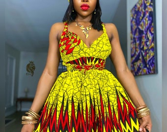 African Short Infinity dress / African Wedding dress / Women's Dashiki/ Kente / Ankara / African Clothing / African print bridesmaid dress