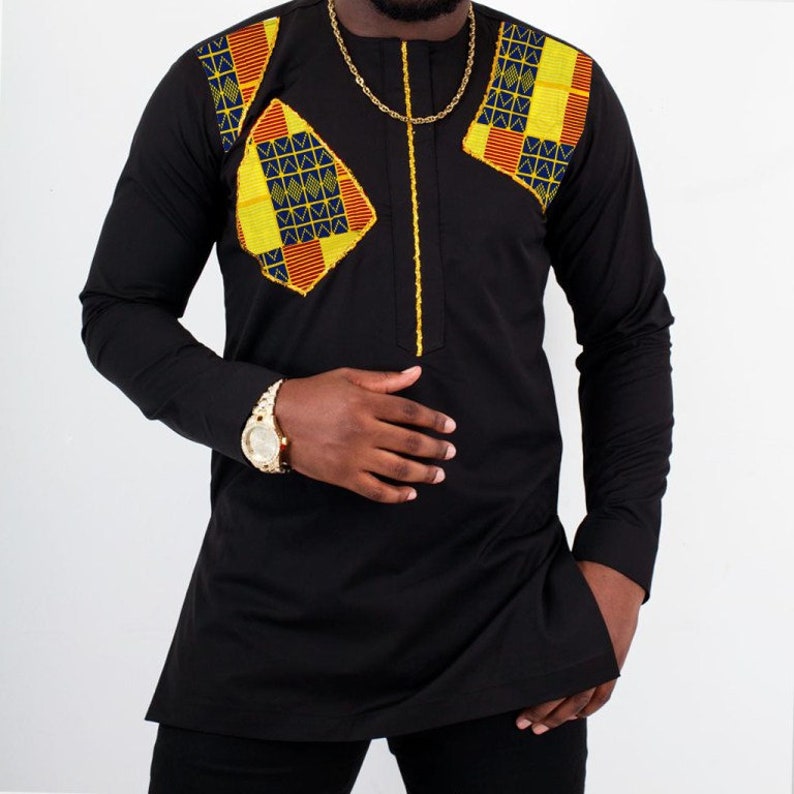 Chemise pour hommes africains, Chemise pour hommes, Vêtements africains pour hommes, Costume pour hommes africains, Style pour hommes, Vêtements pour hommes africains, Hommes mariés, Mariage pour hommes africains image 2