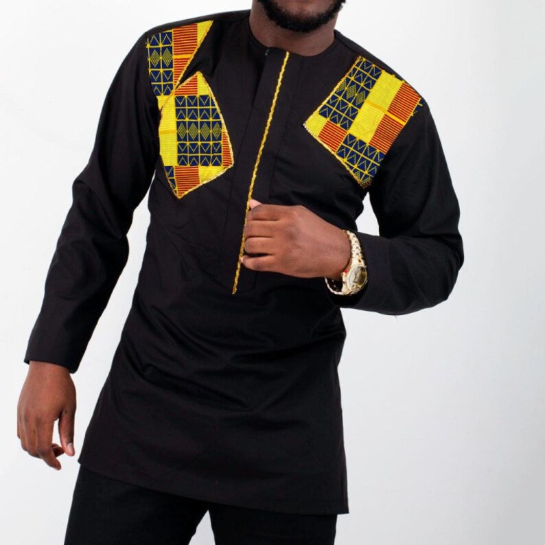 Chemise pour hommes africains, Chemise pour hommes, Vêtements africains pour hommes, Costume pour hommes africains, Style pour hommes, Vêtements pour hommes africains, Hommes mariés, Mariage pour hommes africains image 1