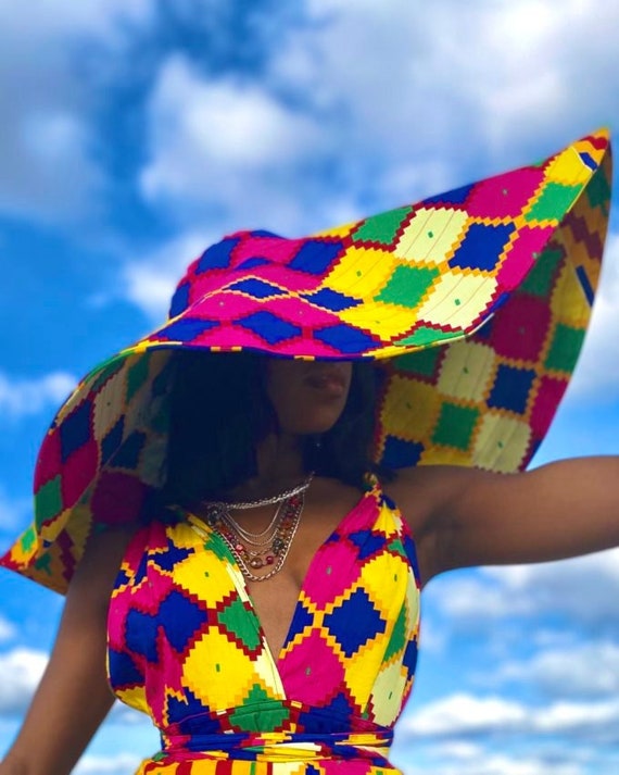 Ankara Oversized Sun Hat / Summer Hat/ Giant Ankara Hat / Big