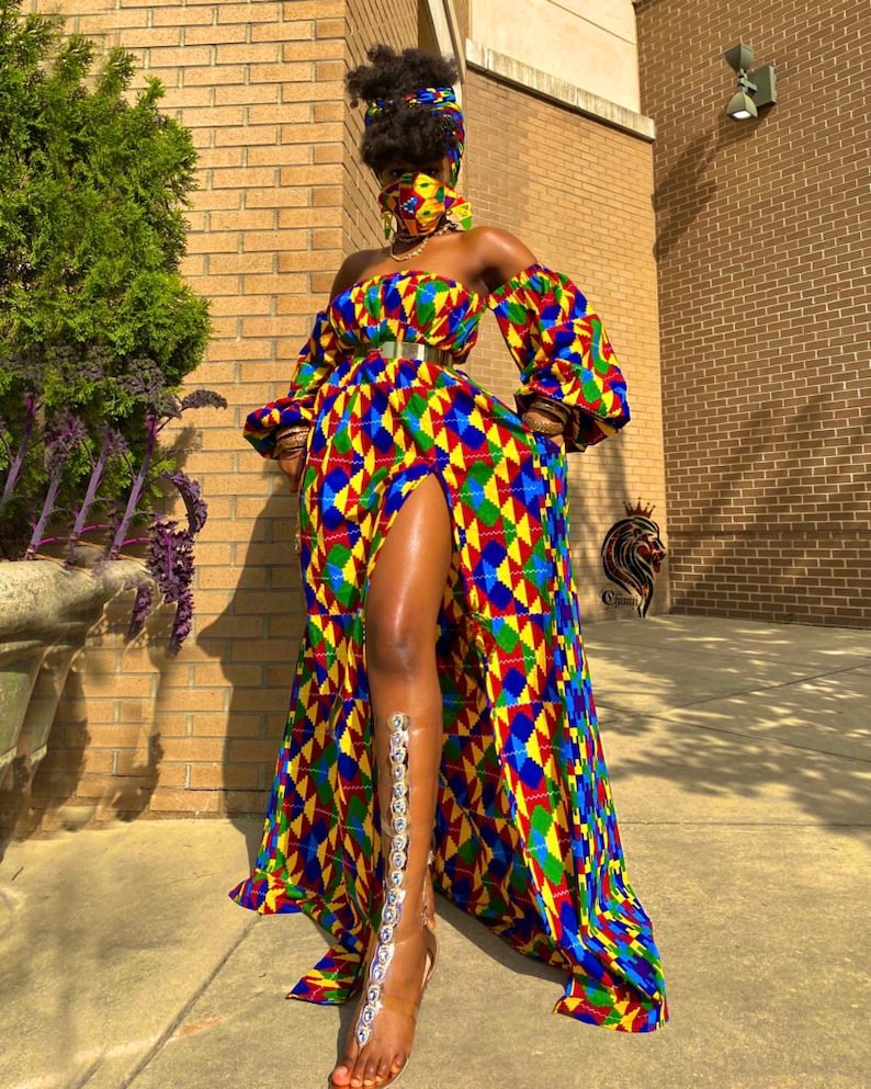 African Wedding dress /Women's Dashiki/ Kente/ Ankara/ African print/ African Clothing/ Africa ladies/ African fashion Dress/ Prom Dress image 2