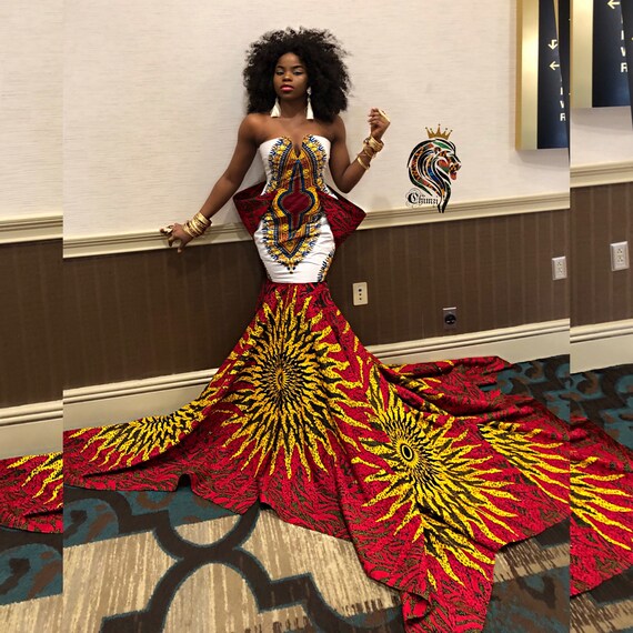Vestido de novia africano /Dashiki de mujer / Kente / Ankara / | Etsy México