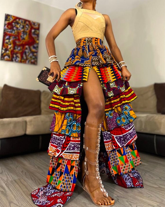 African Print Maxi Skirt With a Zipper Slit, Long Patch Skirt, Ankara Skirt,  Long Maxi Skirt / African Women Clothing/ Summer Skirt - Etsy