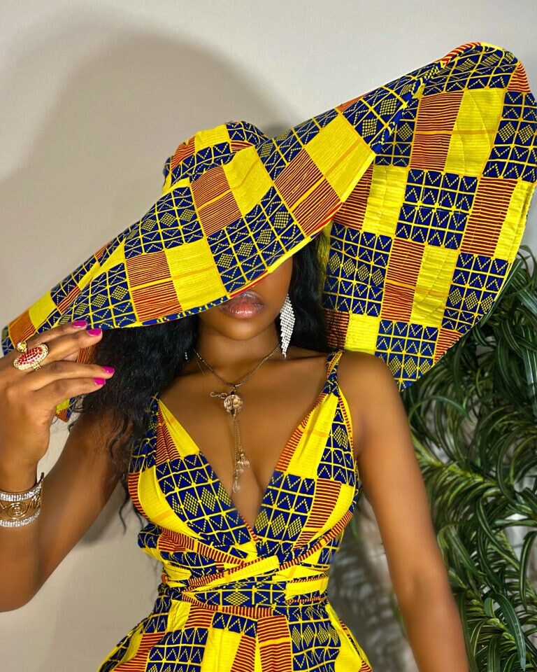 Ankara Oversized Sun Hat Summer Hat/ Giant Ankara Hat Big