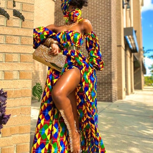 African Wedding dress /Women's Dashiki/ Kente/ Ankara/ African print/ African Clothing/ Africa ladies/ African fashion Dress/ Prom Dress image 3