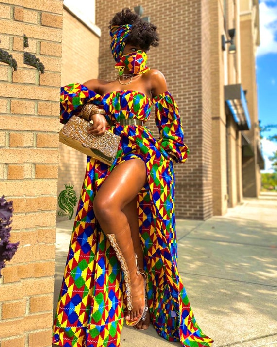 African Wedding Dress /women's Dashiki/ Kente/ Ankara/ African Print/  African Clothing/ Africa Ladies/ African Fashion Dress/ Prom Dress 