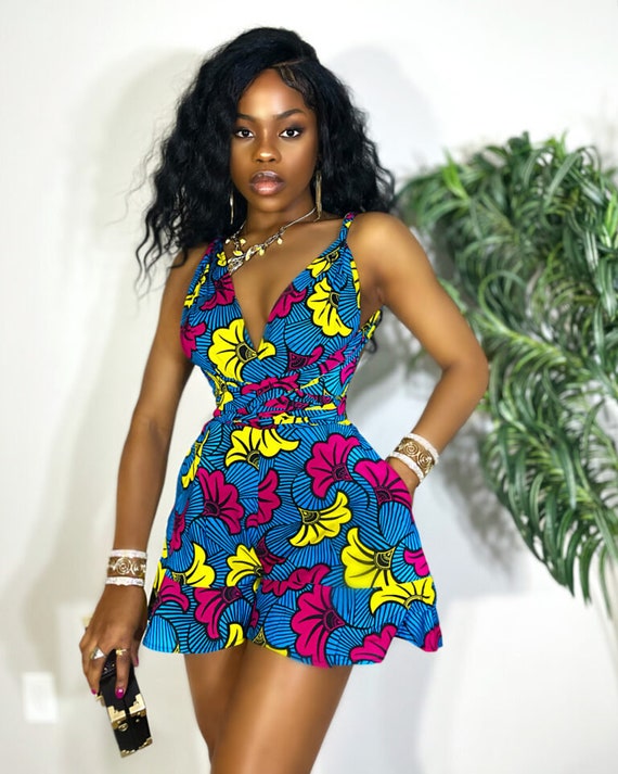 African Short Infinity Romper/shorts/ African Wedding Dress/women's  Dashiki/ Kente/ Ankara/ African Clothing/ African Print Bridesmaid Dress -   Denmark