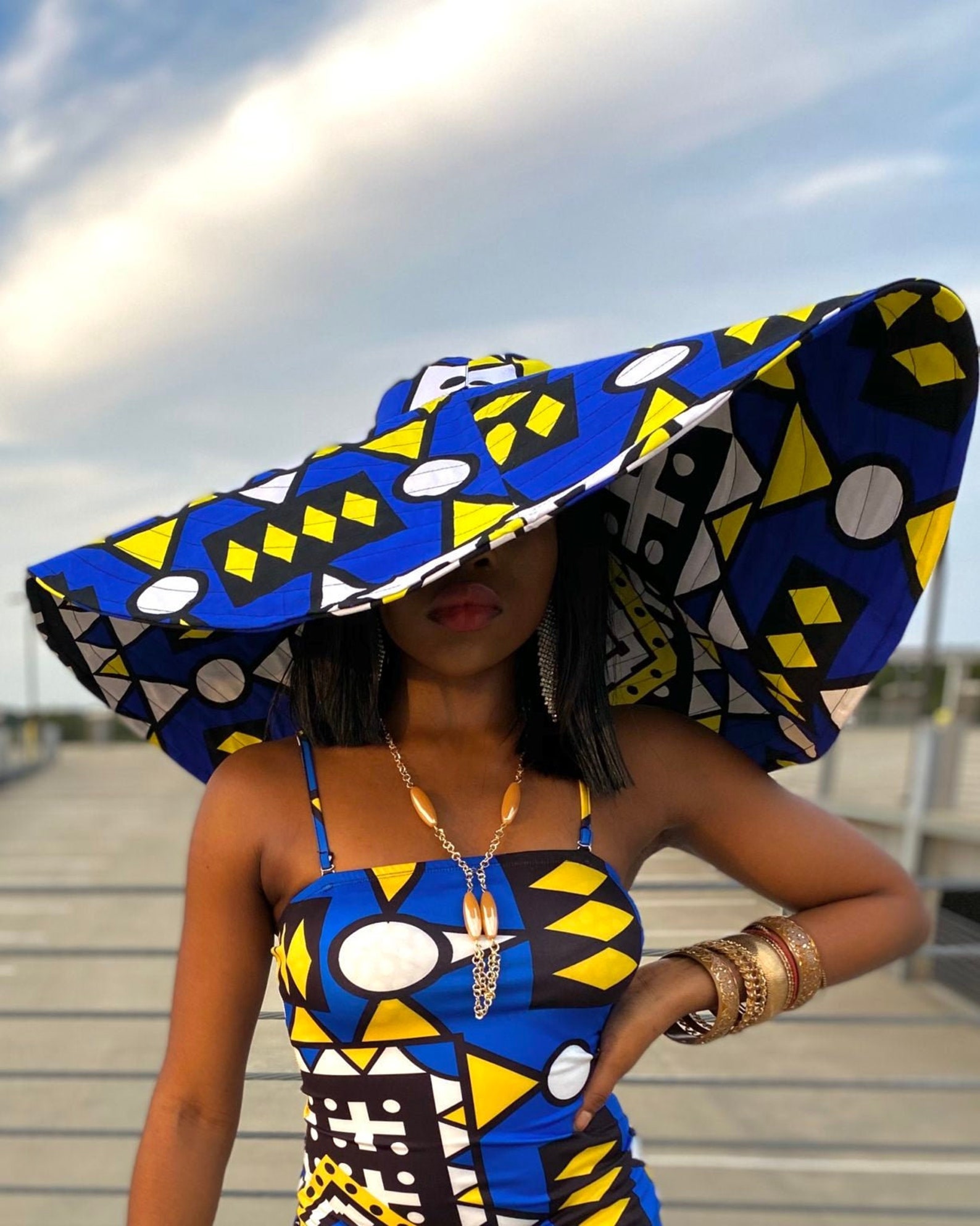 Ankara Oversized Sun Hat / Summer Hat/ Giant Ankara Hat/ Wide | Etsy